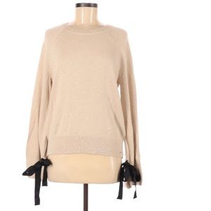 J. Crew Tan Sweater with Black Ribbon Accents